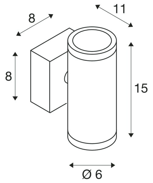 BIG WHITE SLV ASTINA STEEL, venkovní nástěnné svítidlo, QPAR51, IP44, kulaté, nerezová ocel 304, max. 70 W 233302