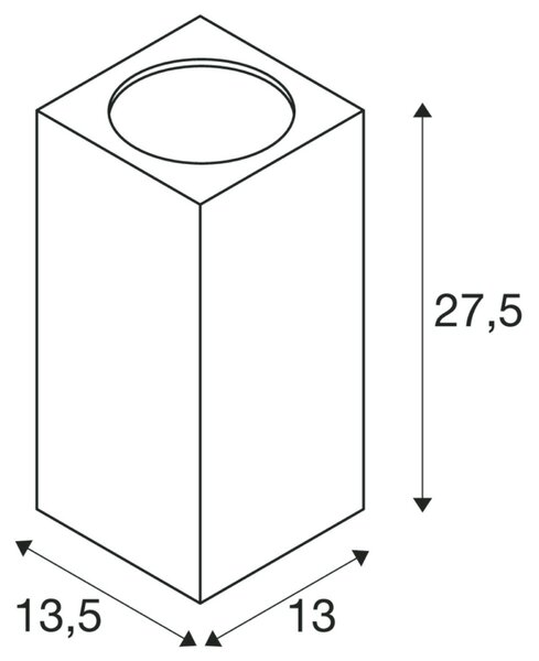 BIG WHITE SLV BIG THEO, venkovní nástěnné svítidlo, QPAR111, IP44, hranaté, up/down, stříbrošedé, max. 150 W 229574
