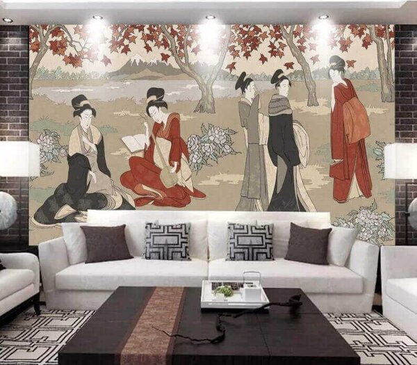 Fototapeta Skupina žen v tradičním japonském oděvu, Designové fototapety na zeď, Populární fototapety, u13926 - Tapeko.co.cz