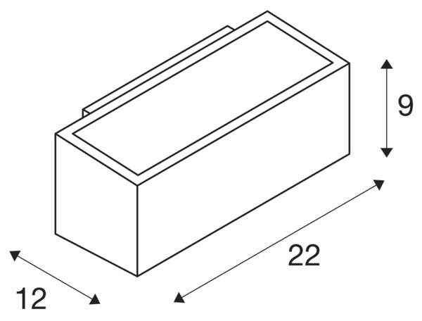 BIG WHITE SLV BOX, venkovní nástěnné svítidlo, QT-DE12, IP44, hranaté, up/down, antracit, max. 80 W 232485