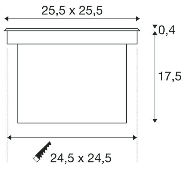 BIG WHITE SLV DASAR 225, venkovní zapuštěné podlahové svítidlo, LED, 4000K, IP67, nerezová ocel 316, asymetrické, 34 W 229381