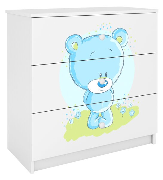 Dětská komoda Bluebear v bílé barvě Babydreams