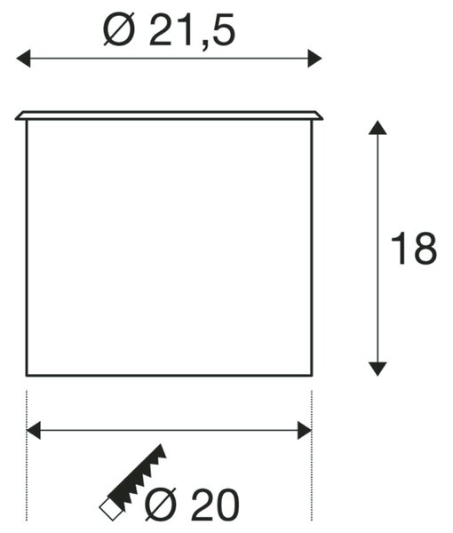 BIG WHITE SLV DASAR 215, venkovní zapuštěné podlahové svítidlo, QPAR111, IP67, kulaté, nerezová ocel 316, max. 75 W 229230