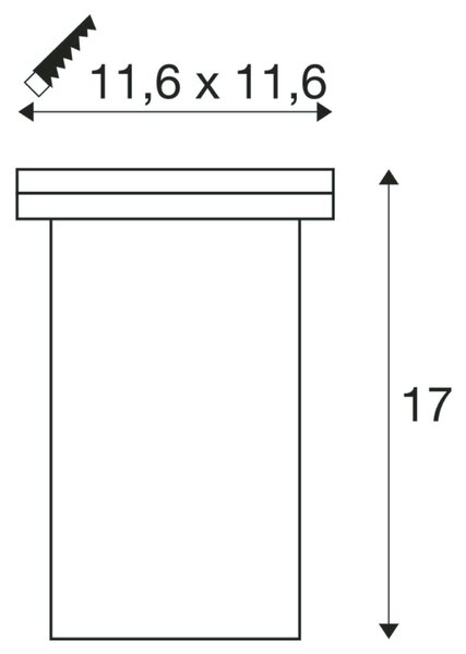 BIG WHITE SLV DASAR EXACT 116, venkovní zapuštěné podlahové svítidlo, QPAR51, IP67, hranaté, nerezová ocel 316, max. 35 W 228434