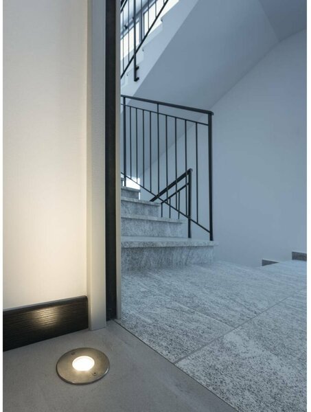 BIG WHITE SLV DASAR 92 LED LV, venkovní zapuštěné podlahové svítidlo, LED, 3000K, IP67, kulaté, krycí lišta kartáčovaná nerezová oce
