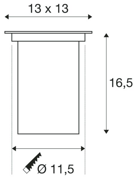 BIG WHITE SLV DASAR 80, venkovní zapuštěné podlahové svítidlo, QPAR51, IP67, hranaté, nerezová ocel 316, max. 35 W 229324