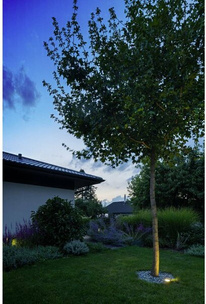 BIG WHITE SLV DASAR FLAT 80, venkovní zapuštěné podlahové svítidlo, LED, 3000K, IP67, kulaté, kartáčovaná nerezová ocel, 4,3 W 22841