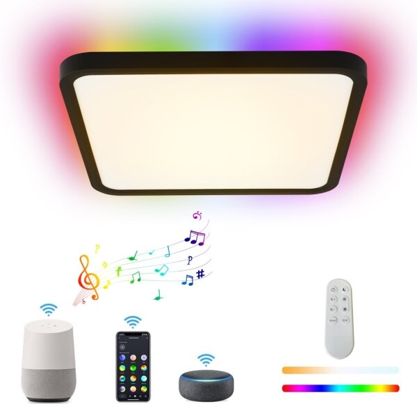 Immax NEO 07167-B40-LED RGBCCT Stmívatelné svítidlo 50W/230V Wi-Fi Tuya černá+DO