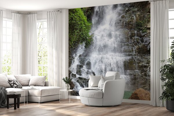 Fototapeta Vodopád se skalami a stromy, Designové fototapety na zeď, Populární fototapety, u15856 - Tapeko.co.cz