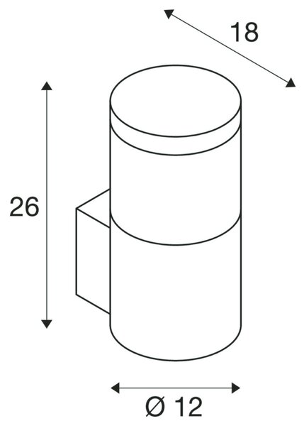 BIG WHITE SLV F-POL WALL, venkovní nástěnné svítidlo, TC-(D,H,T,Q)SE, IP54, kulaté, antracit, max. 20 W 231585