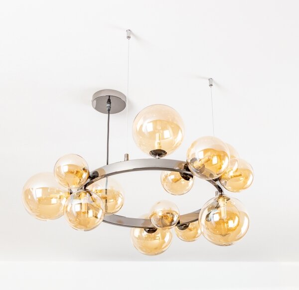 Brilagi - LED Lustr na lanku MILLA 15xG9/3W/230V černý chrom/zlatá