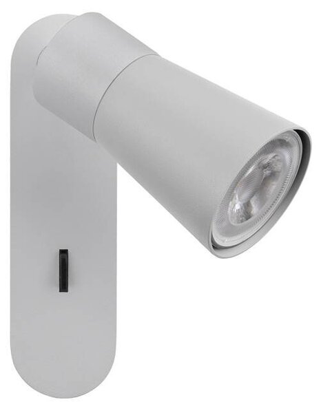 LA 1008303 PURI 2.0 Cone nástěnné a stropní svítidlo, vypínač, obdélníkový, 1x max. 6W GU10, šedá - BIG WHITE (SLV)