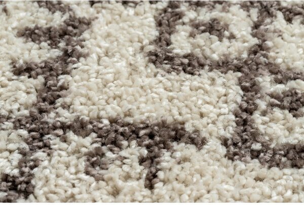 Dywany Łuszczów, Kusový koberec Berber Tanger B5940 cream and brown kruh, 120x120 (průměr) kruh, hnědá, obývací pokoj