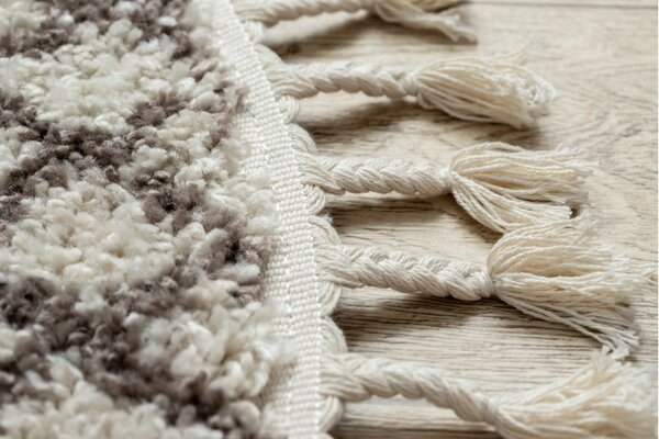 Dywany Łuszczów, Kusový koberec Berber Tanger B5940 cream and brown kruh, 120x120 (průměr) kruh, hnědá, obývací pokoj