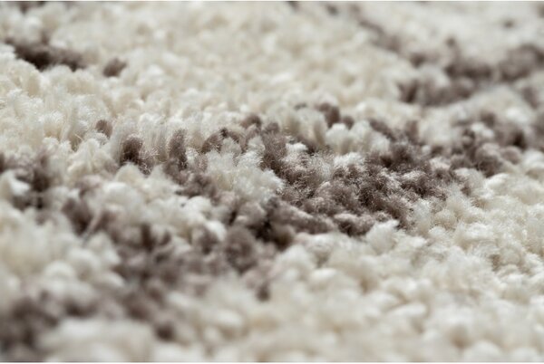 Dywany Łuszczów, Kusový koberec Berber Tanger B5940 cream and brown kruh, 120x120 (průměr) kruh, hnědá, obývací pokoj