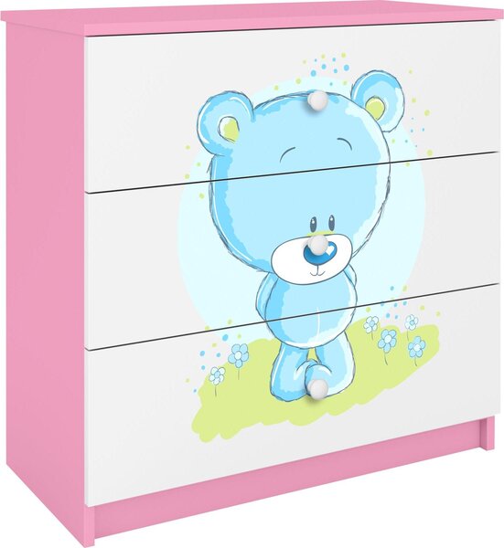 Dětská komoda Bluebear v růžové barvě Babydreams