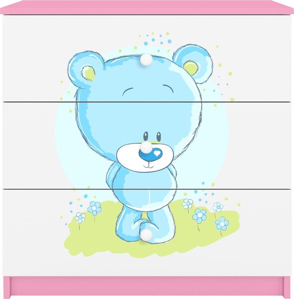 Dětská komoda Bluebear v růžové barvě Babydreams