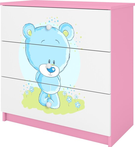 Dětská komoda Bluebear v růžové barvě Babydreams