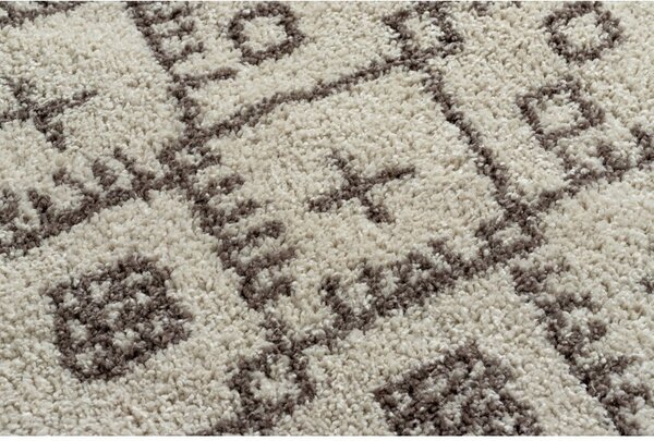 Dywany Łuszczów, Kusový koberec Berber Tanger B5940 cream and brown kruh, 120x120 (průměr) kruh, hnědá, obývací pokoj