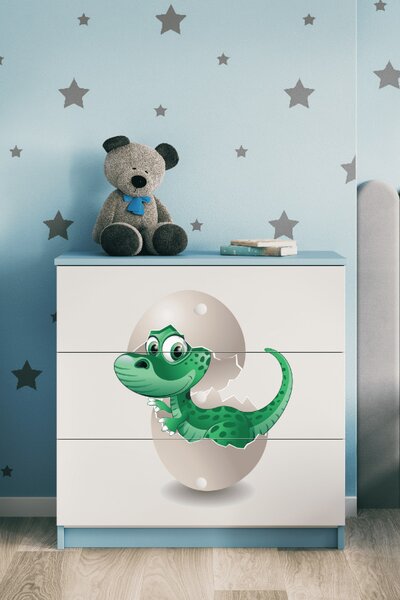 Dětská komoda Little Dino v modré barvě Babydreams