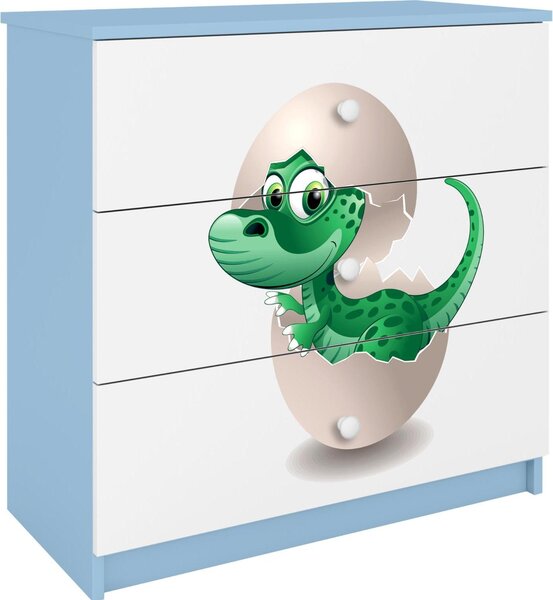 Dětská komoda Little Dino v modré barvě Babydreams