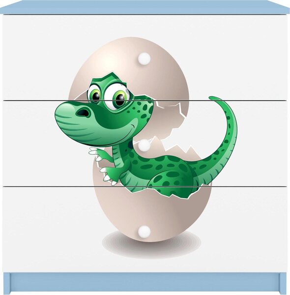 Dětská komoda Little Dino v modré barvě Babydreams