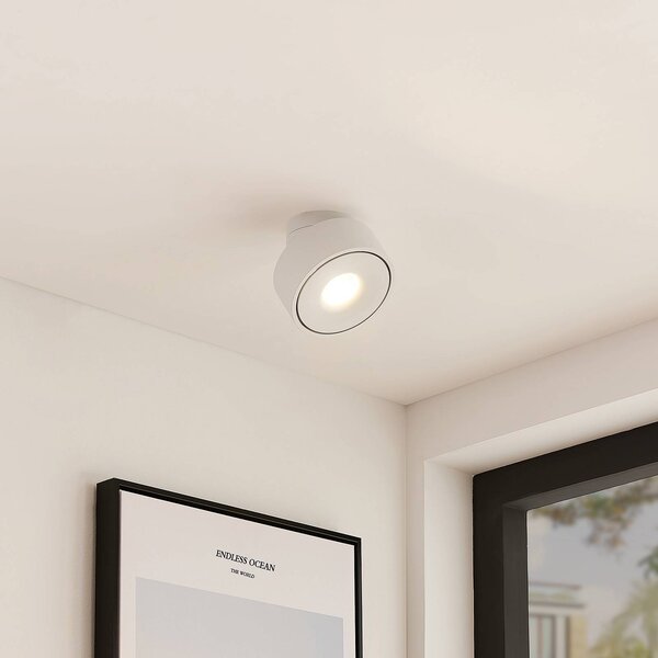 Arcchio Rotari LED stropní svítidlo, bílé, otočné, kovové, stmívatelný, Bílá / opál, Chodba, Hliník, Moderní