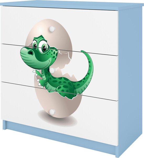 Dětská komoda Little Dino v modré barvě Babydreams