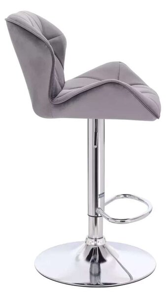 LuxuryForm DESIGN Barová židle MILANO VELUR na stříbrném talíři - tmavě šedá