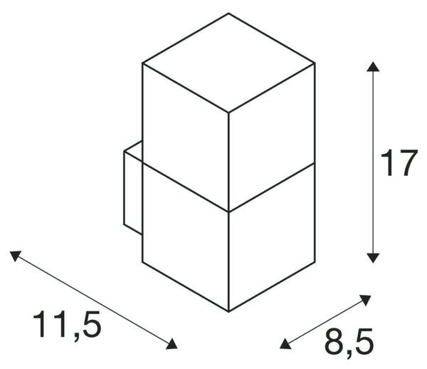 BIG WHITE SLV GRAFIT WL, venkovní nástěnné svítidlo, TC-DSE, IIP44, antracit, úsporná žárovka, max. 11 W 231205