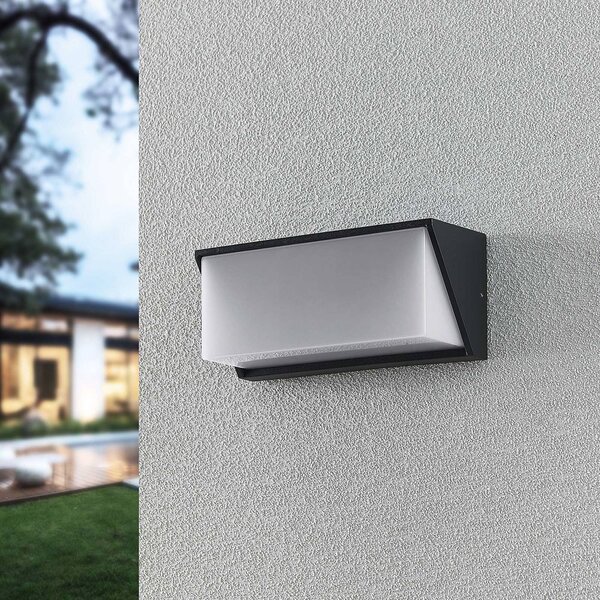 Lindby Venkovní nástěnné svítidlo LED Malim, 25 cm, antracit, IP65, Černá, Hliník, Moderní