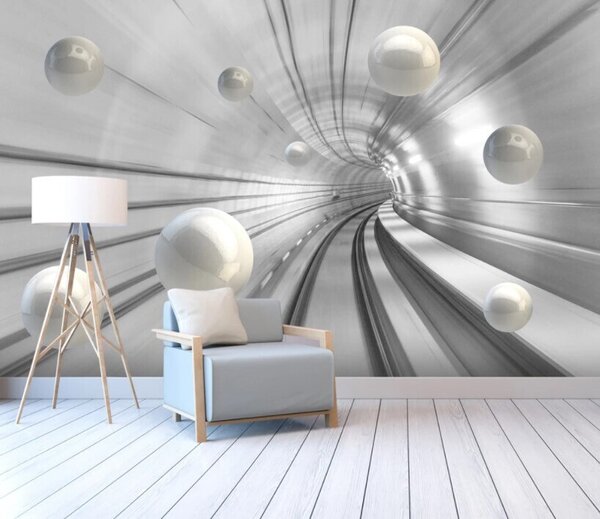 Fototapeta Bílé koule v tunelu, 3D fototapety, Populární fototapety, u17532 - Tapeko.co.cz