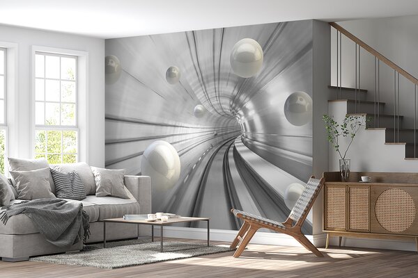 Fototapeta Bílé koule v tunelu, 3D fototapety, Populární fototapety, u17532 - Tapeko.co.cz