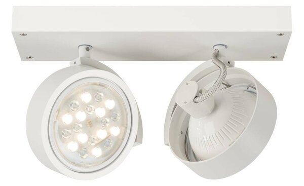 BIG WHITE SLV KALU, nástěnné a stropní svítidlo, dvě žárovky, QPAR111, kulaté, bílé matné, max. 150 W 147311