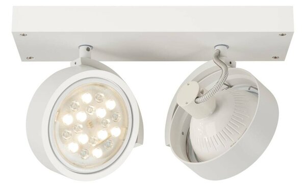 BIG WHITE SLV KALU, nástěnné a stropní svítidlo, dvě žárovky, QPAR111, kulaté, bílé matné, max. 150 W 147311