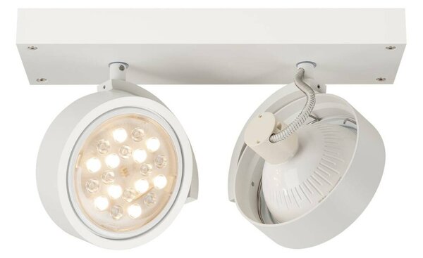 BIG WHITE SLV KALU, nástěnné a stropní svítidlo, dvě žárovky, QPAR111, kulaté, bílé matné, max. 150 W 147311
