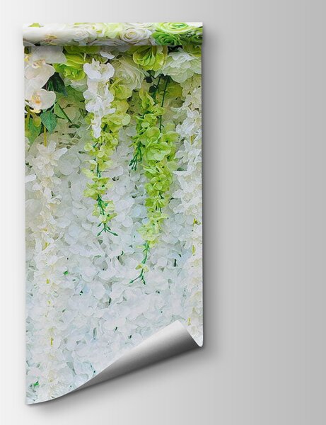 Fototapeta Stěna z květin a vinné révy, 3D květinové fototapety, Populární fototapety, u17939 - Tapeko.co.cz