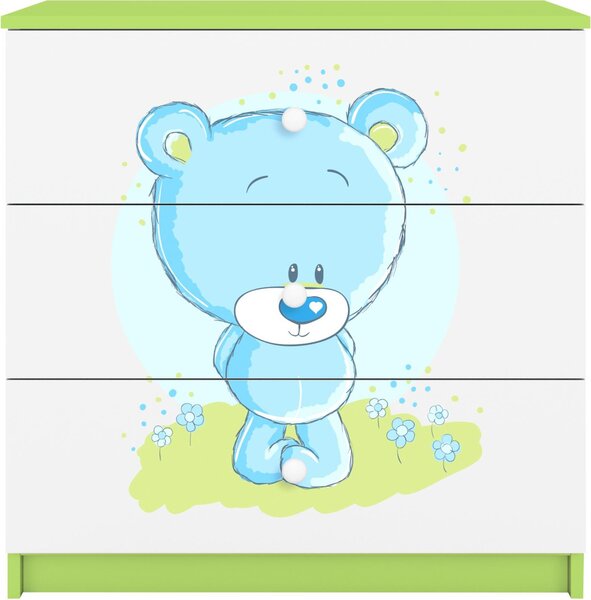 Dětská komoda Bluebear v zelené barvě Babydreams