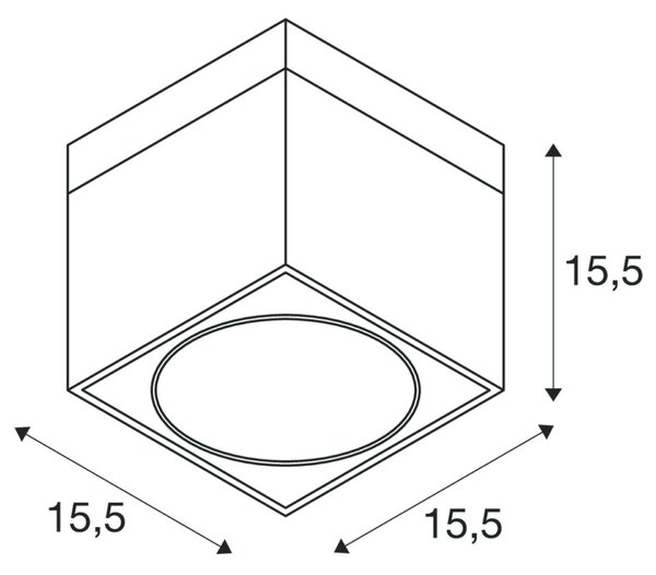 BIG WHITE SLV KARDAMOD, stropní svítidlo, jedna žárovka, QPAR111, hranaté, bílé, max. 75 W 117101