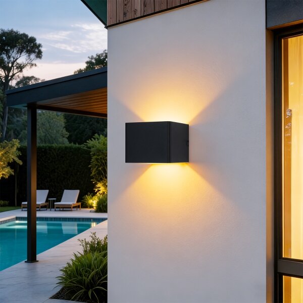 Brilagi - LED Venkovní nástěnné svítidlo DONNANI LED/5W/230V 10 cm černá IP44