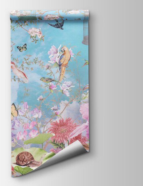 Fototapeta Tapety s ptáky a květinami, Designové fototapety na zeď, Populární fototapety, u18485 - Tapeko.co.cz