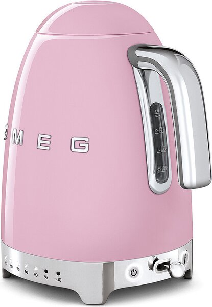Smeg KLF04PKEU. Rychlovarná konvice s regulací teploty 50's Style pastelově růžová