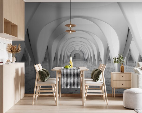Fototapeta Bílá místnost s klenutým stropem, 3D fototapety, Populární fototapety, u20653 - Tapeko.co.cz