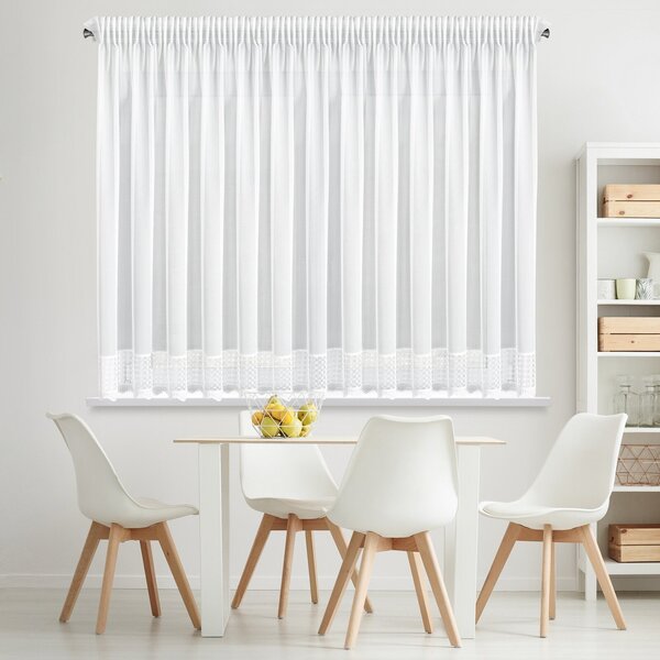 ZÁCLONA NA PÁSCE KATRINA 350X150 CM BÍLÁ