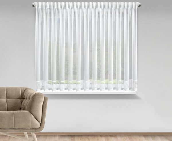 ZÁCLONA NA PÁSCE KATRINA 350X150 CM BÍLÁ