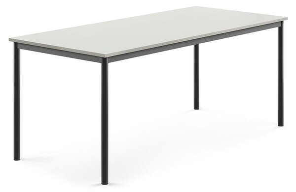 AJ Produkty Stůl BORÅS, 1800x800x720 mm, antracitově šedé nohy, HPL deska, šedá