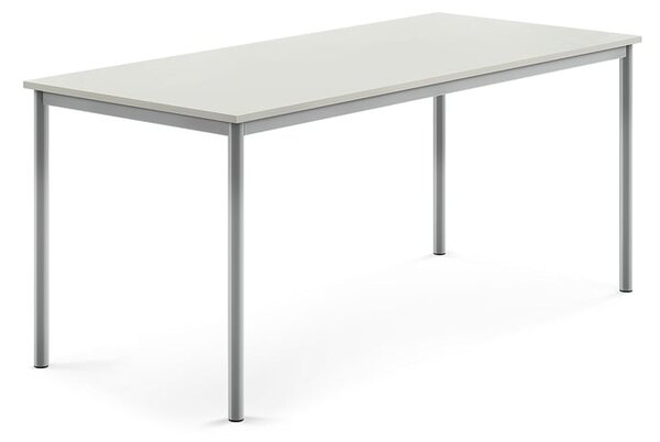 AJ Produkty Stůl BORÅS, 1800x800x760 mm, stříbrné nohy, HPL deska, šedá