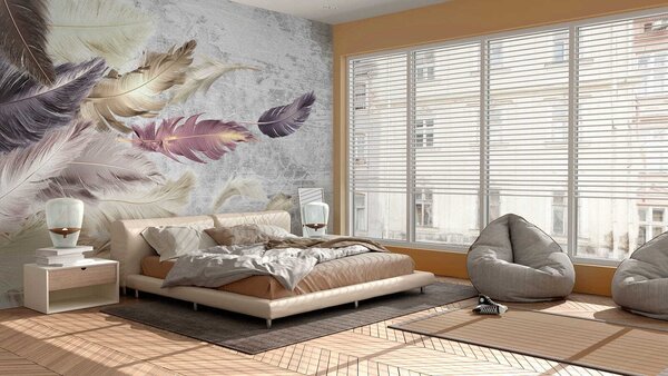 Fototapeta Skupina létajících per, 3D fototapety, Populární fototapety, u21165 - Tapeko.co.cz