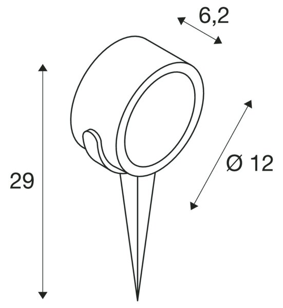 BIG WHITE SLV SITRA 360 SPIKE, venkovní svítidlo s trnem, jedna žárovka, TCR-TSE, IP44, antracit, max. 9 W 231525