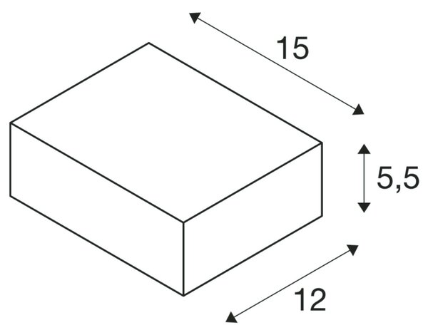 BIG WHITE SLV QUADRASYL WL 15, venkovní nástěnné svítidlo, úsporná žárovka GX53, IP44, hranaté, D/Š/V 15/12/5,5 cm, antracit, max. 1